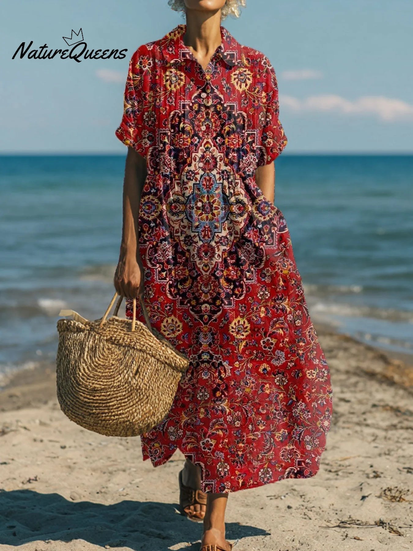 Women's Vintage Art Print Casual Pullover Sweater