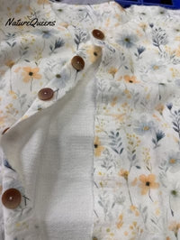 Lovely Meadows Floral Pattern Printed Buttoned Cardigan Sweater